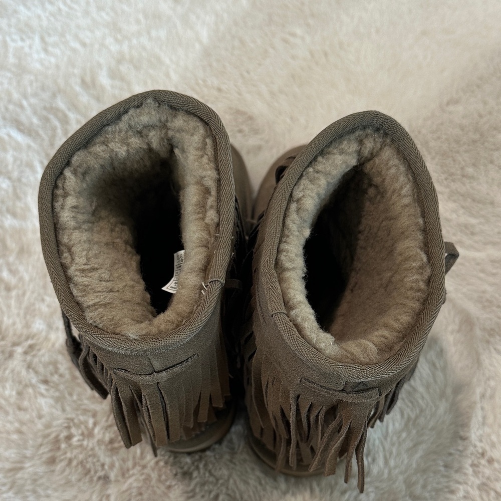 Koolaburra by UGG Fringe Suede Boots • Mocha - Picture 4 of 6